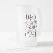 猫の引用文 フロストグラスビールジョッキ (正面右)