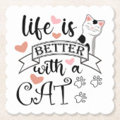 猫の引用文 ペーパーコースター (正面)