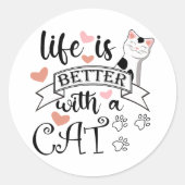 猫の引用文 ラウンドシール (正面)