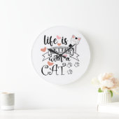 猫の引用文 ラージ壁時計 (ホーム)