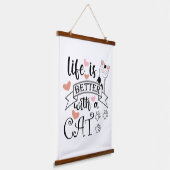 猫の引用文 吊り下げ型タペストリー (傾斜あり)
