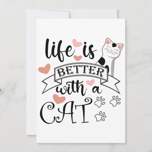 猫の引用文 招待状 (正面)