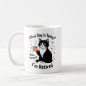 猫の引退 名言 退職猫の日 コーヒーマグカップ (左)