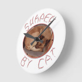 猫の形 ラウンド壁時計 (傾斜)