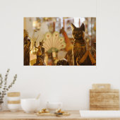 猫の彫刻が施されたショーウィンドウ ポスター (キッチン)