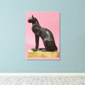 猫の彫刻・時代後期 キャンバスプリント (インサイチュ (ウッドフロア))