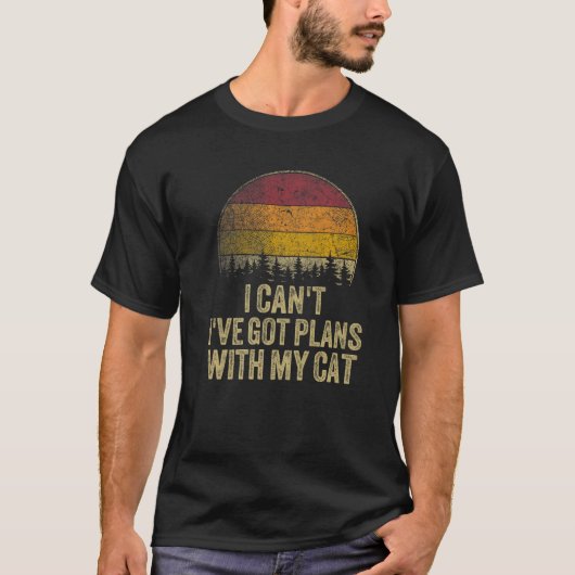 猫の得ことわざRetと計画がおもしろいない Tシャツ (正面)