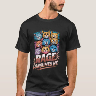 猫の怒りが私を飲み込む ユーモア 猫のミーム ブラックユーモア Tシャツ