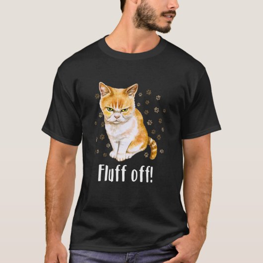 猫の怒メンズフッフ Tシャツ (正面)
