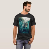 猫の恐竜の水中 Tシャツ (正面フル)