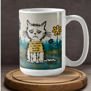 猫の恥の看板おもしろい句かわいい漫画 コーヒーマグカップ