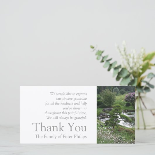 猫の悔やみや弔慰の庭3は2感謝していしています サンキューカード (スタンド正面)