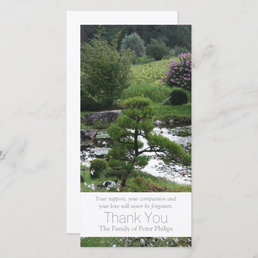 猫の悔やみや弔慰の庭3は3感謝していしています サンキューカード (正面/裏面)