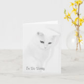 猫の悔やみや弔慰カード カード (黄色い花)