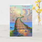 猫の悔やみや弔慰カード カード (黄色い花)