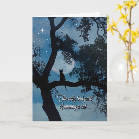 猫の悔やみや弔慰カード、猫の損失、猫の哀悼の言葉 カード (黄色い花)