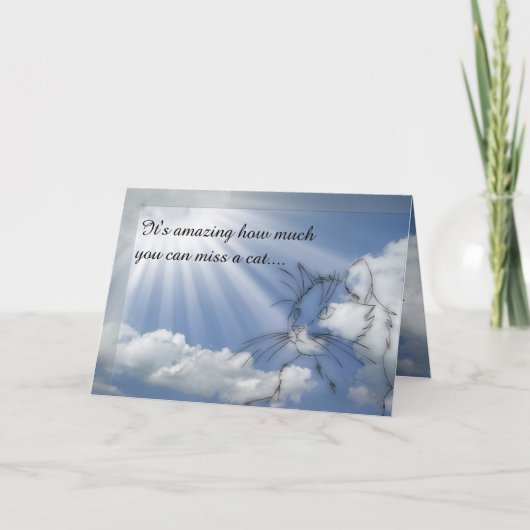 猫の悔やみや弔慰 – お悔やみ申し上げます カード (正面)