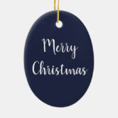 猫の愛のカップル ブルー セラミックオーナメント (裏面)