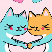 猫の愛のシャワーカーテン シャワーカーテン