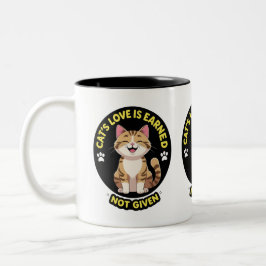 猫の愛は得られる与えのではなく- Sip with Feline ツートーンマグカップ
