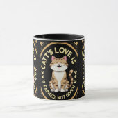 猫の愛は獲得し与えない マグカップ (中央)