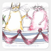 猫の愛 – マンガおもしろいー， tony fernandes スクエアシール (正面)