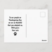 猫の感謝祭 かぼちゃ / 猫のコラージュから ポストカード (裏面)