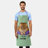 猫の態度おもしろい エプロン (着用した状態)