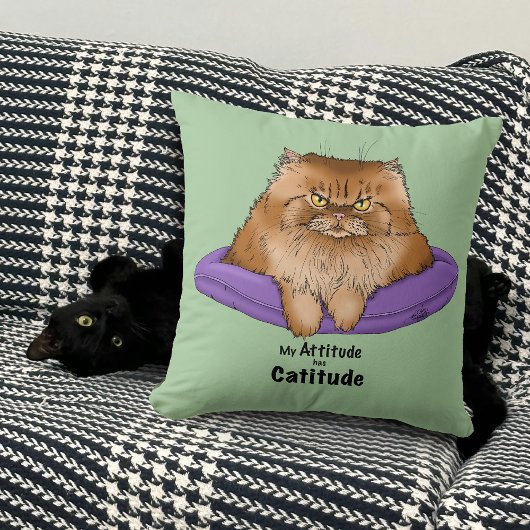 猫の態度おもしろい クッション