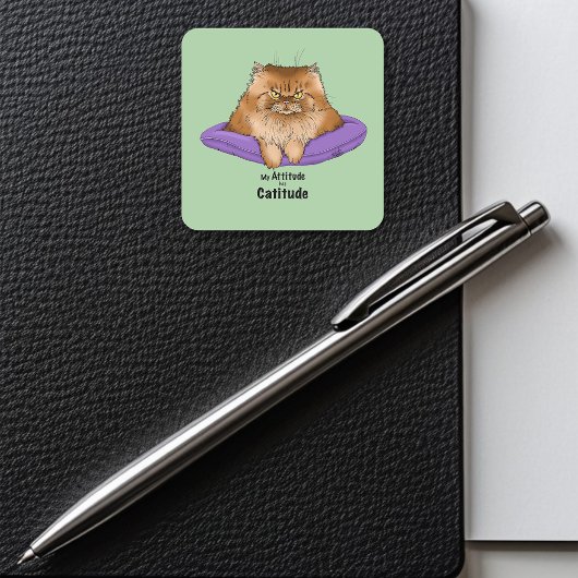 猫の態度おもしろい スクエアシール