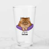 猫の態度おもしろい タンブラーグラス (正面)