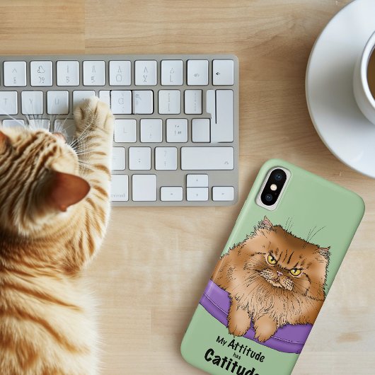 猫の態度おもしろい Case-Mate iPhoneケース
