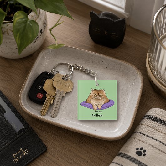 猫の態度がおもしろい キーホルダー