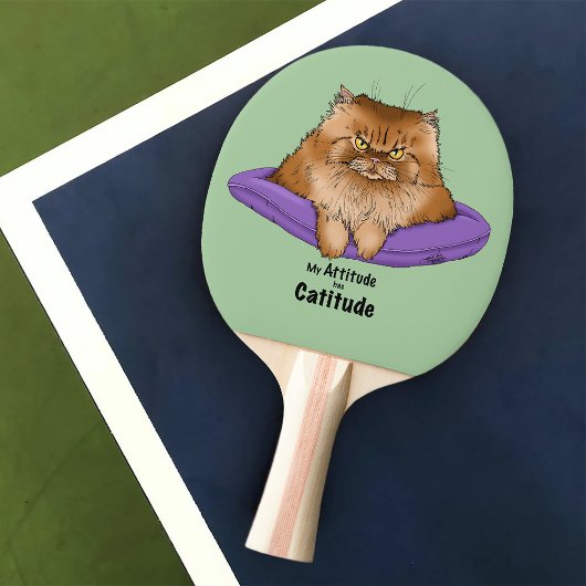 猫の態度がおもしろい 卓球ラケット