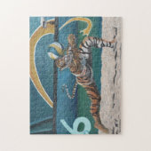 猫の戦士のビーチバレーの中型のジグソーパズル ジグソーパズル (縦)