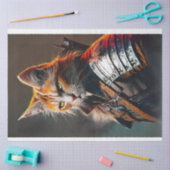 猫の戦士の猫の明るい色の切り離し 薄葉紙 (クラフト)