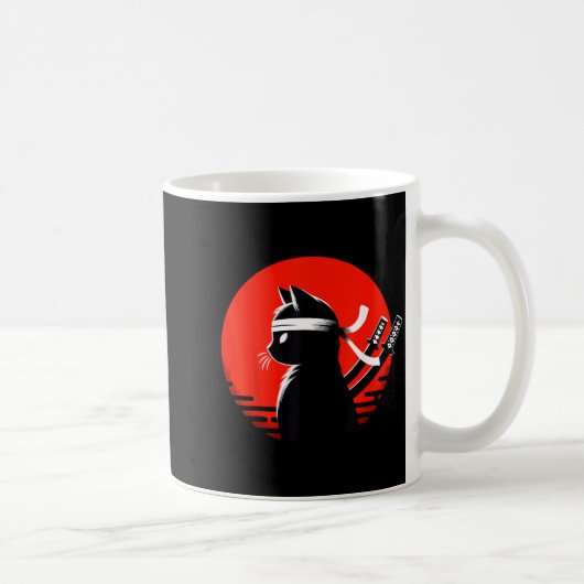 猫の戦闘マスター柔術忍者と武道 コーヒーマグカップ (右)