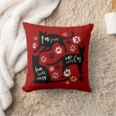 猫の所有者のギフトのおもしろいな子猫の足の恋人のグラフィックアート クッション (ブランケット)