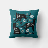 猫の所有者のギフトのおもしろいな子猫の足の恋人のグラフィックアート クッション (裏面)