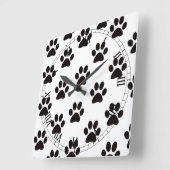 猫の手でローマ数字の時計を印刷 スクエア壁時計 (傾斜)