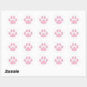 猫の手のプリント動物のテーマ（ピンク） ラウンドシール (シート)