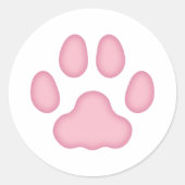 猫の手のプリント動物のテーマ（ピンク） ラウンドシール (正面)
