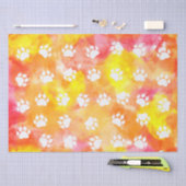 猫の手のプリント 薄葉紙 (クラフト)