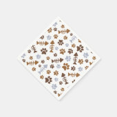 猫の手の印刷パターン スタンダードカクテルナプキン (角)