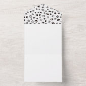 猫の手の繰り返しパターンの結婚式の招待 オールインワン招待状 (内側)