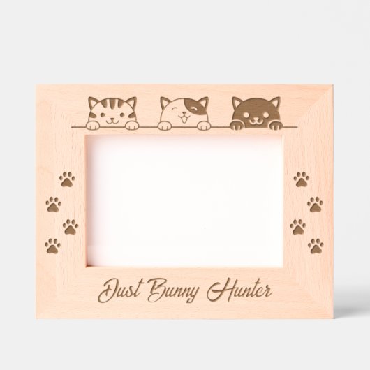 猫の手を描くマンガ猫の手のプリント:7 x 5 レーザー彫刻フレーム (正面)