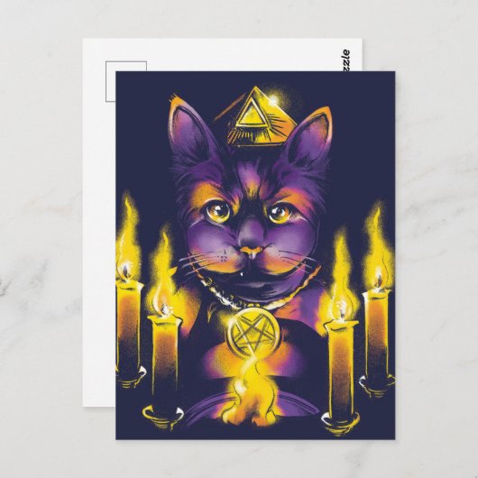 猫の手描きポストカード ポストカード (正面/裏面)