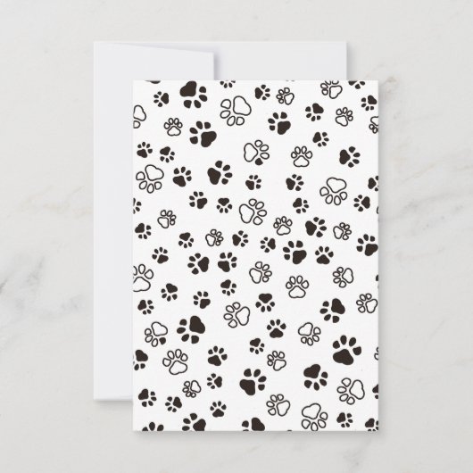 猫の手足の繰り返しパターン サンキューカード (正面)