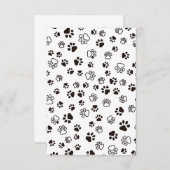 猫の手足の繰り返しパターン サンキューカード (正面/裏面)