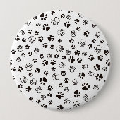 猫の手足の繰り返しパターン 缶バッジ (正面)